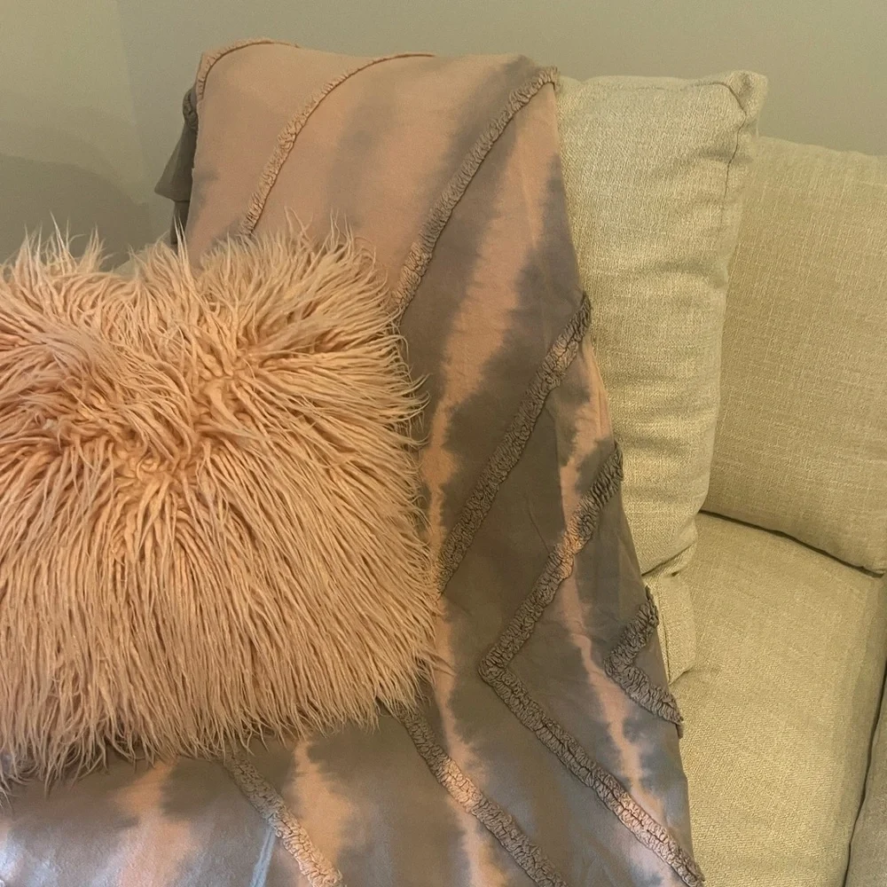 Urban Outfitters Pink and Gray Blanket